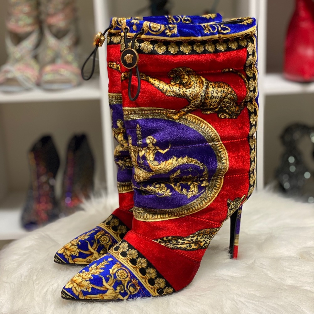 Versace Leopard motif padded ankle boot